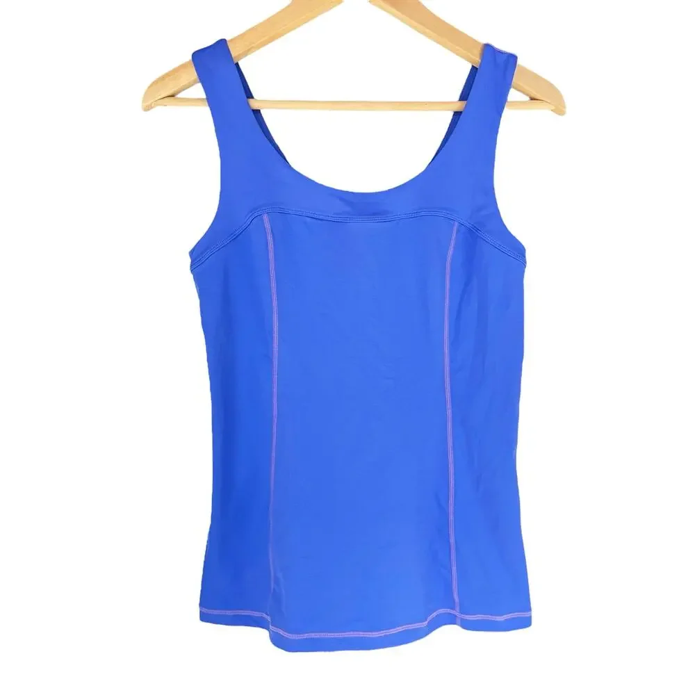 LULULEMON Run Distance Pleated Back Peplum Athletic Tank in Wish Blue Size 6